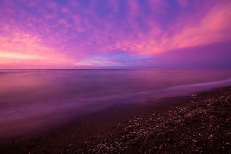 Vibrant tropical sunset at Bali indonesiaの写真素材