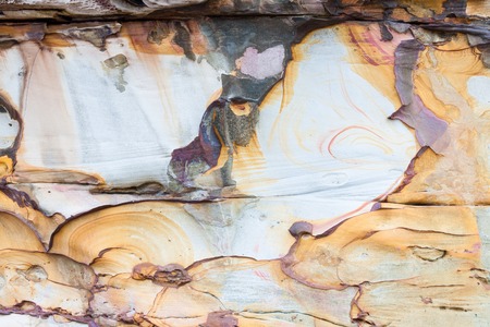 Natural abstract sandstone formation wall background bako national park borneo malaysiaの写真素材