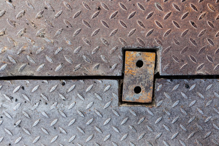 Dirty metal diamond grip pattern textureの写真素材
