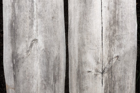 Two aged big wood planks texture background gap between