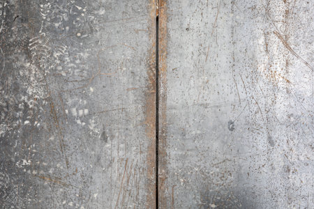 Worn metal sheet floor texture backgroundの写真素材