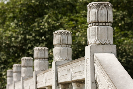 Details of decorative stone handrail in china outdoors