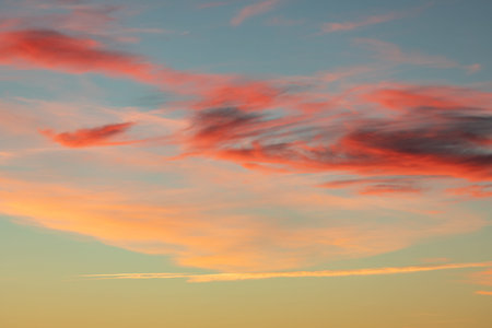 Beautiful vivid color sunset clouds after sunset background