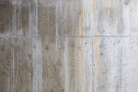 New concrete wall with wood imprint texture