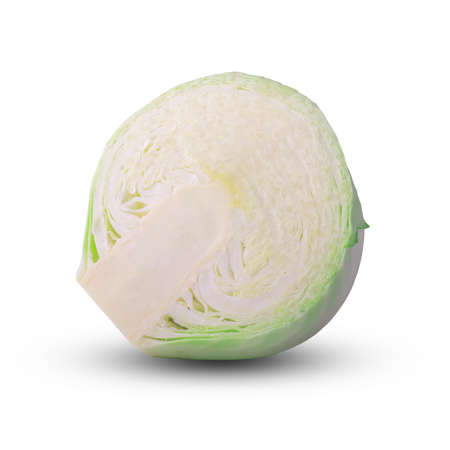 One half cabbage vegetable isolated on white background. Macro very high resolution.の写真素材
