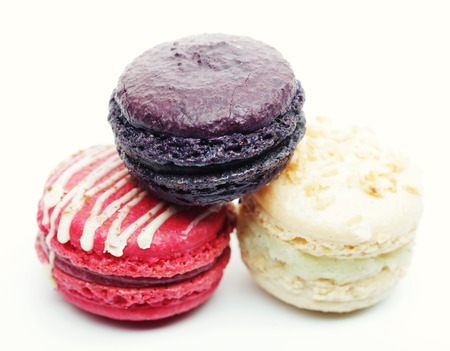 macaroons over white background, french dessertの写真素材