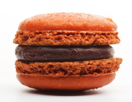 Orange French Macaroon Isolated On Whiteの写真素材