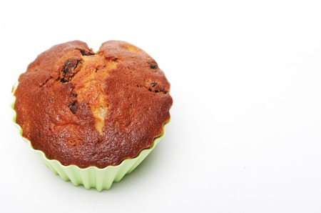 fresh muffin isolated on whiteの写真素材