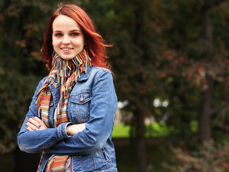 Portrait of beautiful charming smiling womanの写真素材
