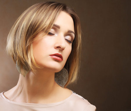 young blond womanの写真素材