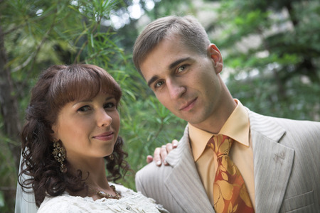 The walk of newlywedsの写真素材