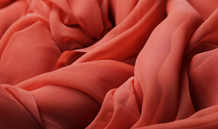Red fabric close up backgroundの写真素材