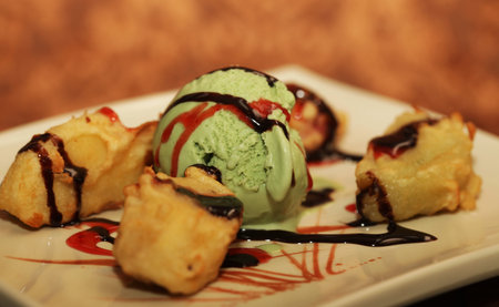 ice cream and sweet rolls