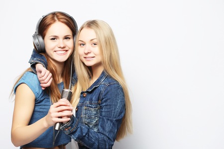 life style, happiness, emotional and people concept: beauty hipsの写真素材