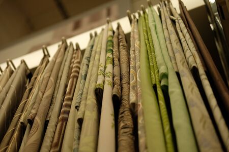 Sale - colorful fabrics in the store. close -up pictureの写真素材