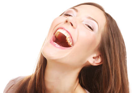 Laughing female. Close up.の写真素材