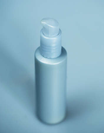 Blank cosmetic tube. Cold tones.の写真素材