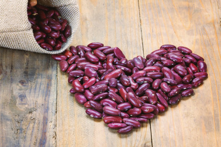 Heart shape by red kidney beans