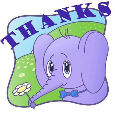 Thank you cute postcardのイラスト素材