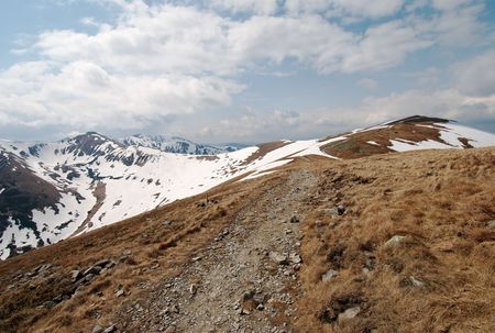 On the ridge of Nizke Tatry sierraの写真素材