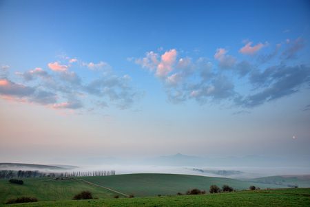 Sunrise on meadowsの写真素材