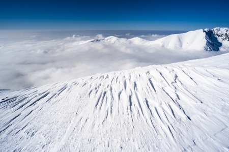 Mountains in a sunny day in the end of winterの写真素材