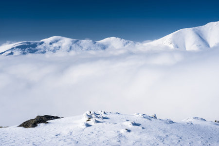 Mountains in a sunny day in the end of winter