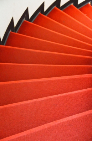 Red carpet on stairの写真素材
