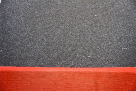 Red and gray carpet on stairの写真素材