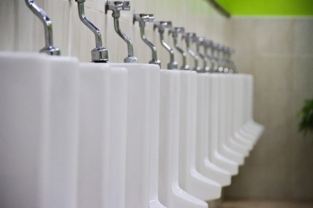 row of urinalの写真素材