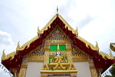 Thai temple, Wat prathatpanom, Nakornpanom provice Thailandの写真素材