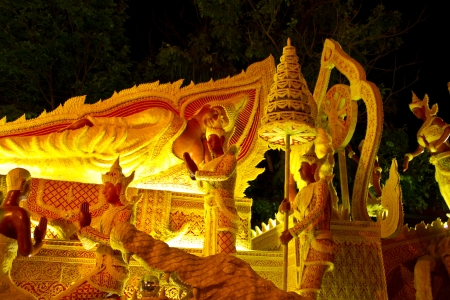 Candle festival at Ubonratchathani Thailandのeditorial素材