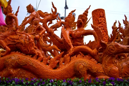 Candle festival in Ubonratchathani Thailandのeditorial素材