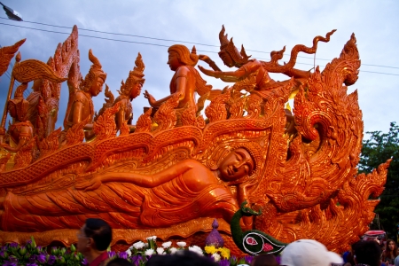 Candle festival in Ubonratchathani Thailandのeditorial素材