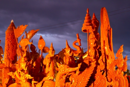Candle festival in Ubonratchathani Thailandのeditorial素材