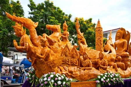  Carving Candle festival in Ubonratchathani Thailandのeditorial素材