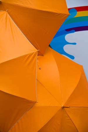 orange umbrellaの写真素材