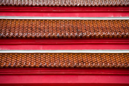 Thai temple roof, Wat Nongka, Ubonratchathani Thailand