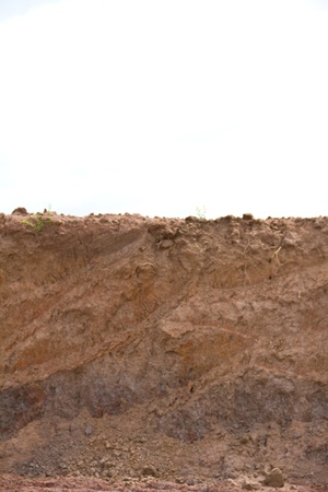Layer of soil in Ubonratchathani Province Thailandの写真素材