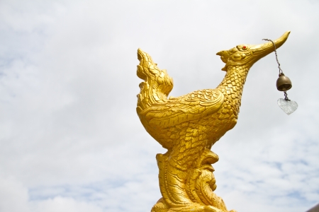 golden swan in thai templeの写真素材