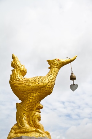 golden swan in thai templeの写真素材