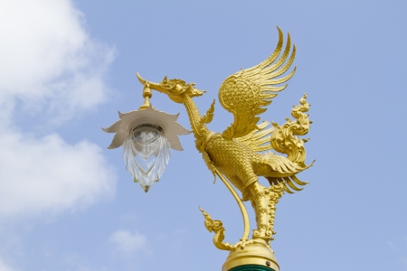 Golden Swan Post Lampの写真素材