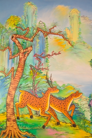 painting art in templeのeditorial素材