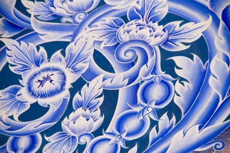 Painting Art Thai Style Temple, Chaimongkol pagoda, Roi et Province Thailandのeditorial素材