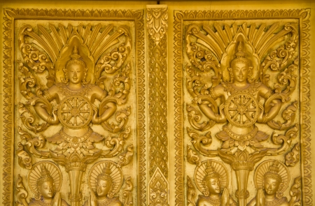 Thai Style Art at Chaimongkol pagoda, Roi et Province Thailandのeditorial素材