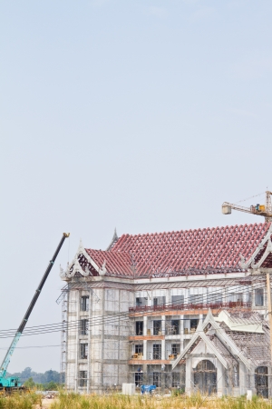 Crane on construction of Thailandのeditorial素材