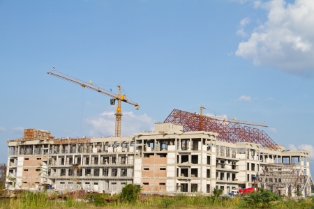 Crane construction site, Thailandの写真素材