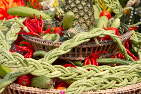 Herbs and vegetables decorationの写真素材