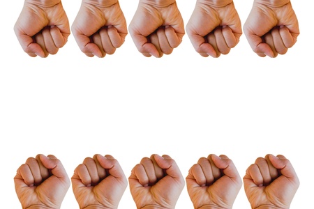 Hand fist, isolated on a white backgroundの写真素材