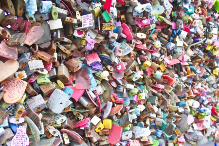 Thousands of Love Padlocks at N Seoul Towerのeditorial素材